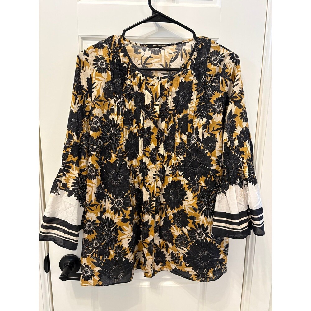 Medium Sunflower Print Kobi Halperin shirt 70% Cotton 30% Silk